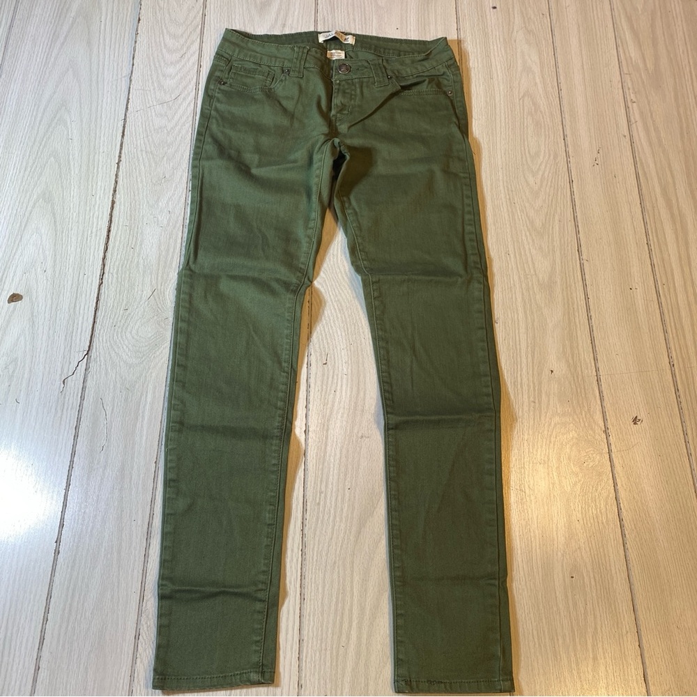 Jalate Juniors Size 5 Pockets Skinny Green Cotton Jeans